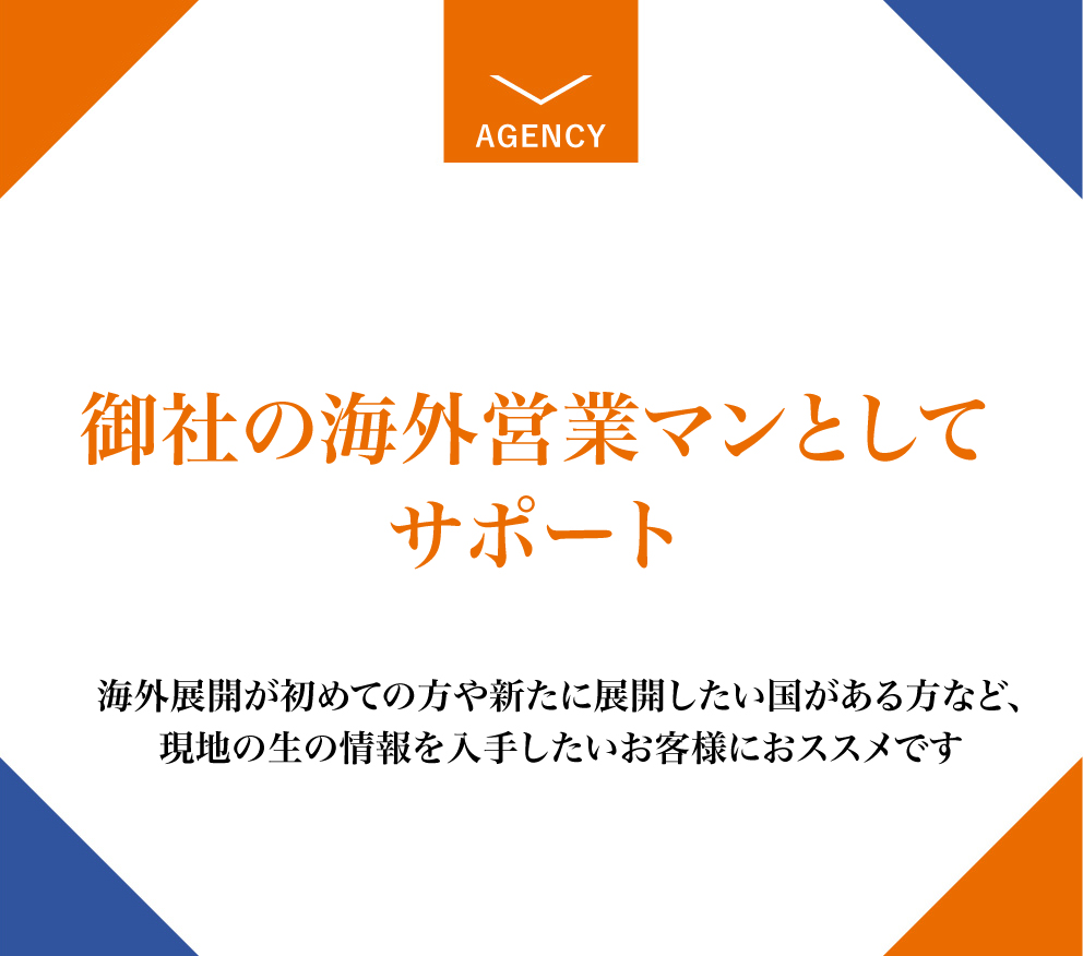 御社の海外営業マンとしてサポート